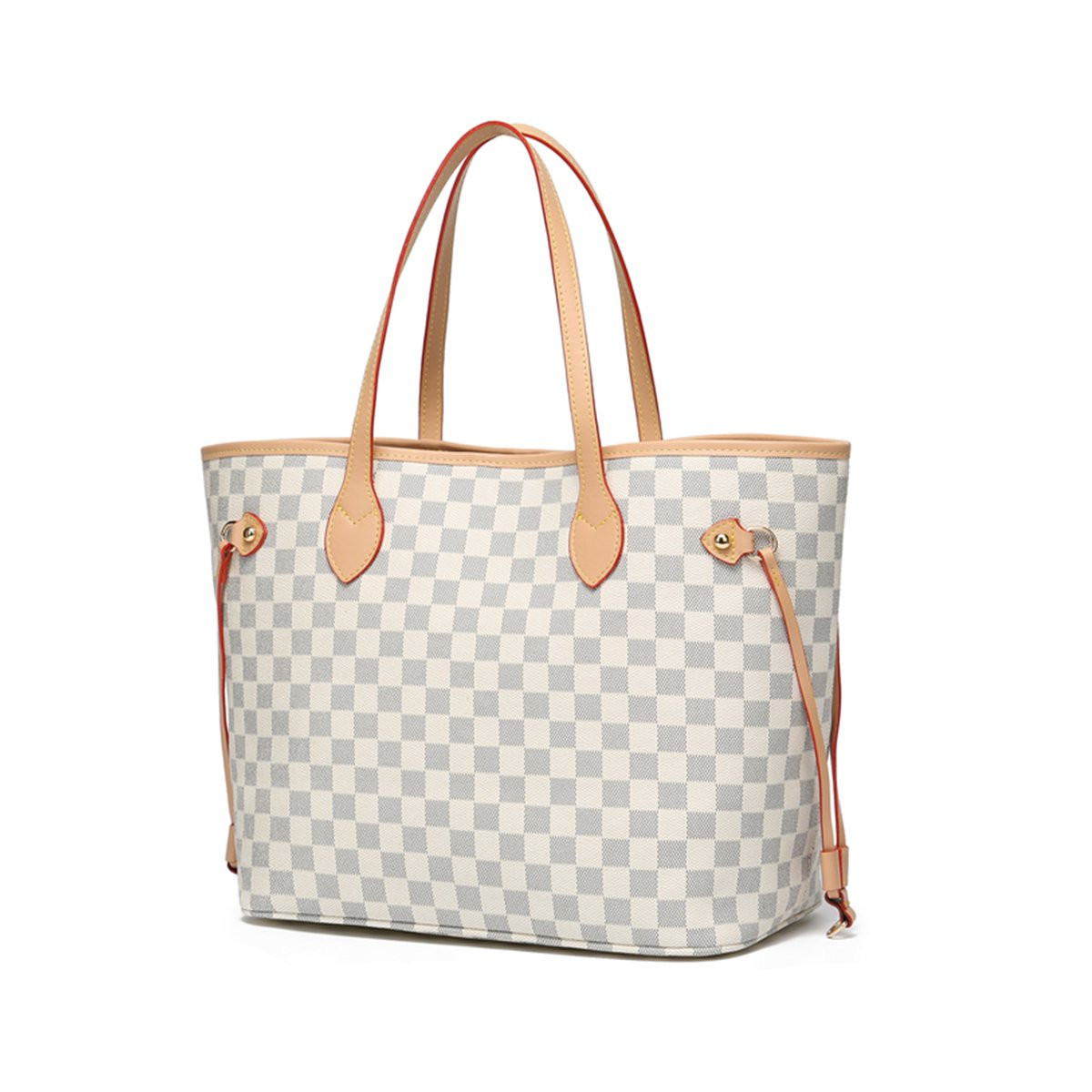 TWENTY FOUR Womens Checkered Tote Shoulder Bag with inner pouch - PU Vegan Leather&nbsp;Shoulder ... | Walmart (US)