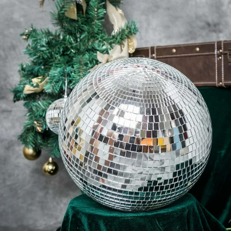 BalsaCircle 24" Large Silver Mirror Disco Balls Hanging Glass Party Christmas Ornaments Wedding D... | Walmart (US)