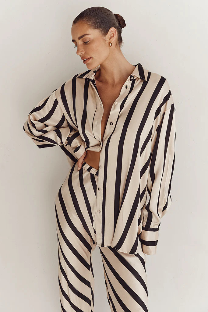 PIPPA STONE LONG SLEEVE SATIN SHIRT | DISSH