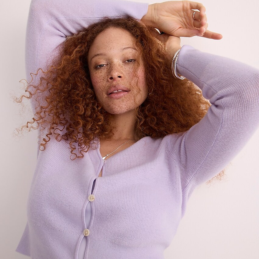 Featherweight cashmere cropped cardigan sweater | J. Crew US