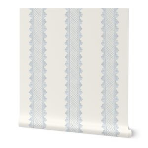 Clarabelle Smoke Blue on Cream copy | Spoonflower
