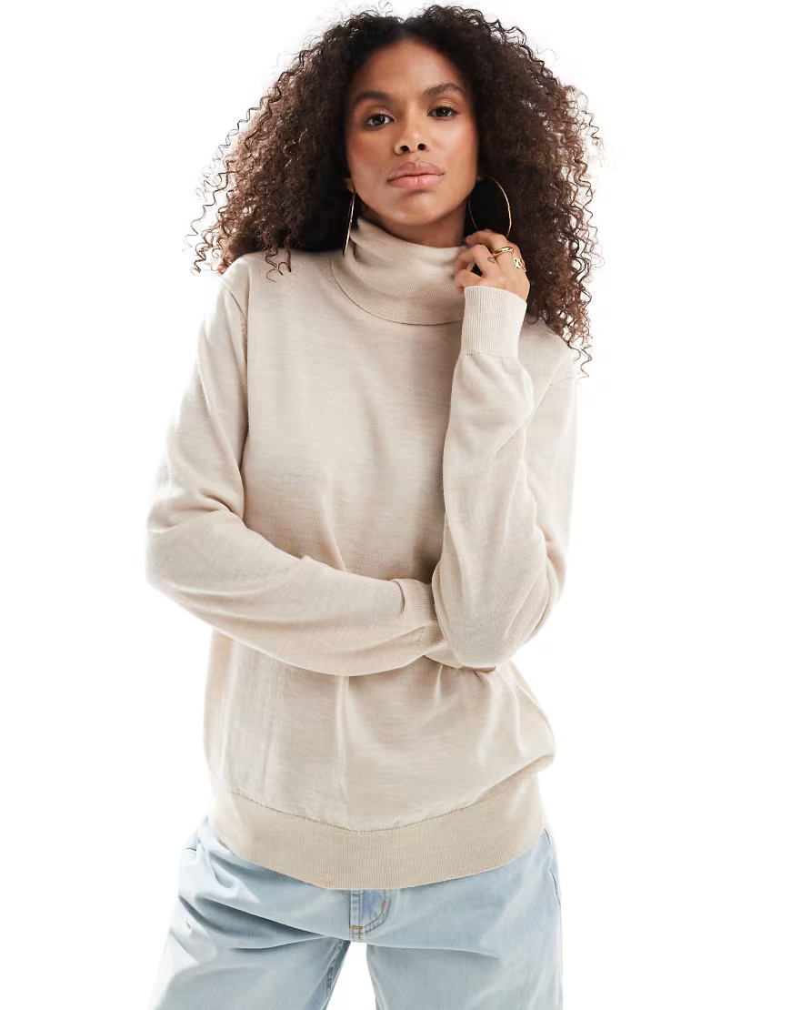 Polo Ralph Lauren roll neck knit jumper in cream-White | ASOS (Global)