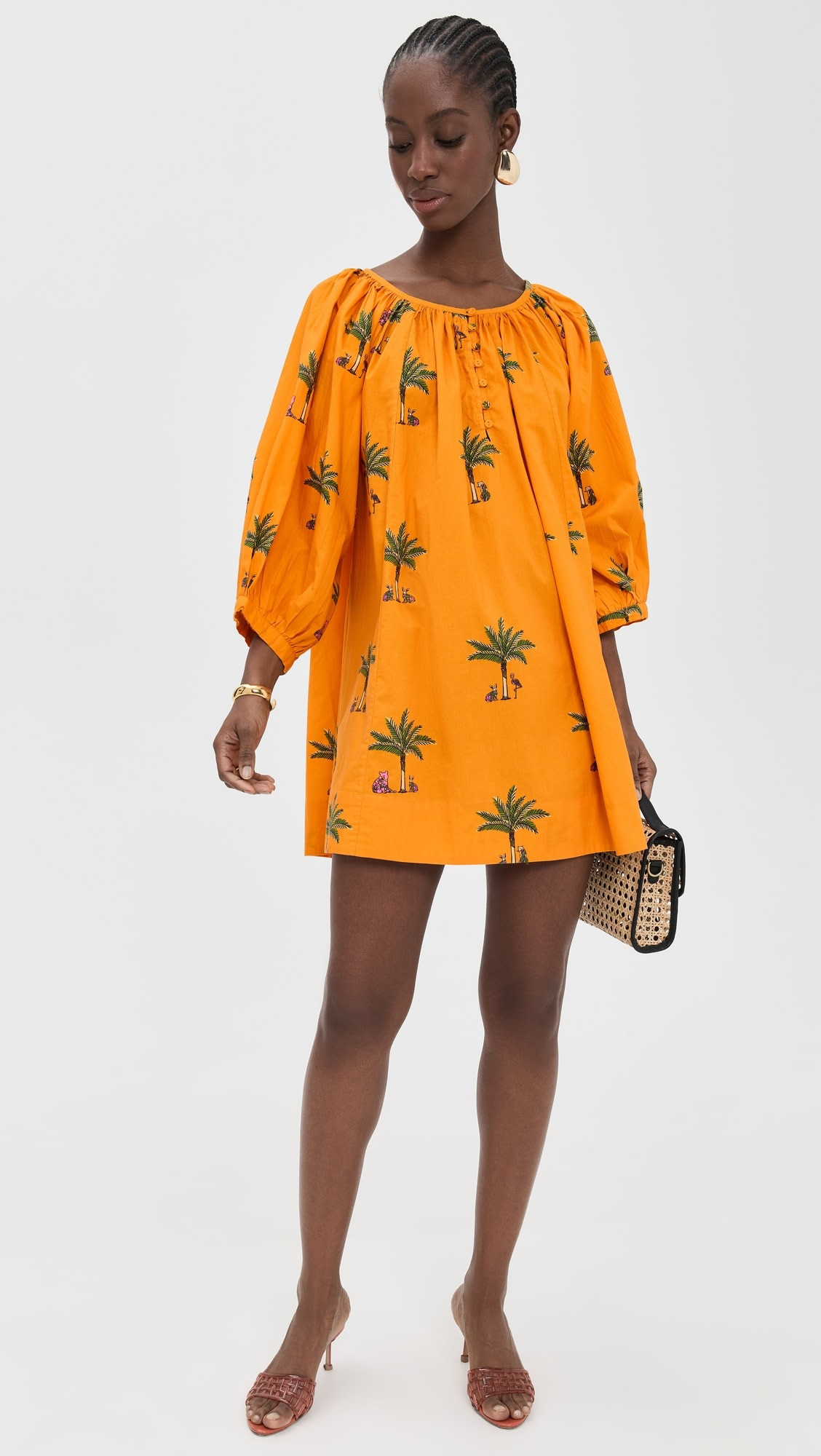 Shirred Half Placket Mini Dress | Shopbop