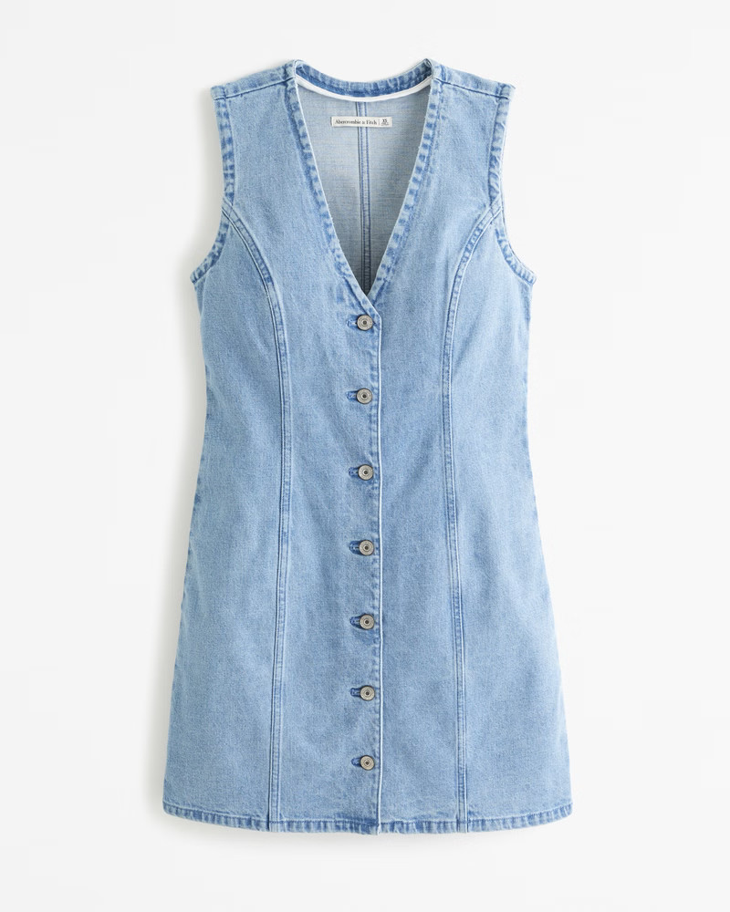 The A&F Mara Denim Vest Mini Dress | Abercrombie & Fitch (US)