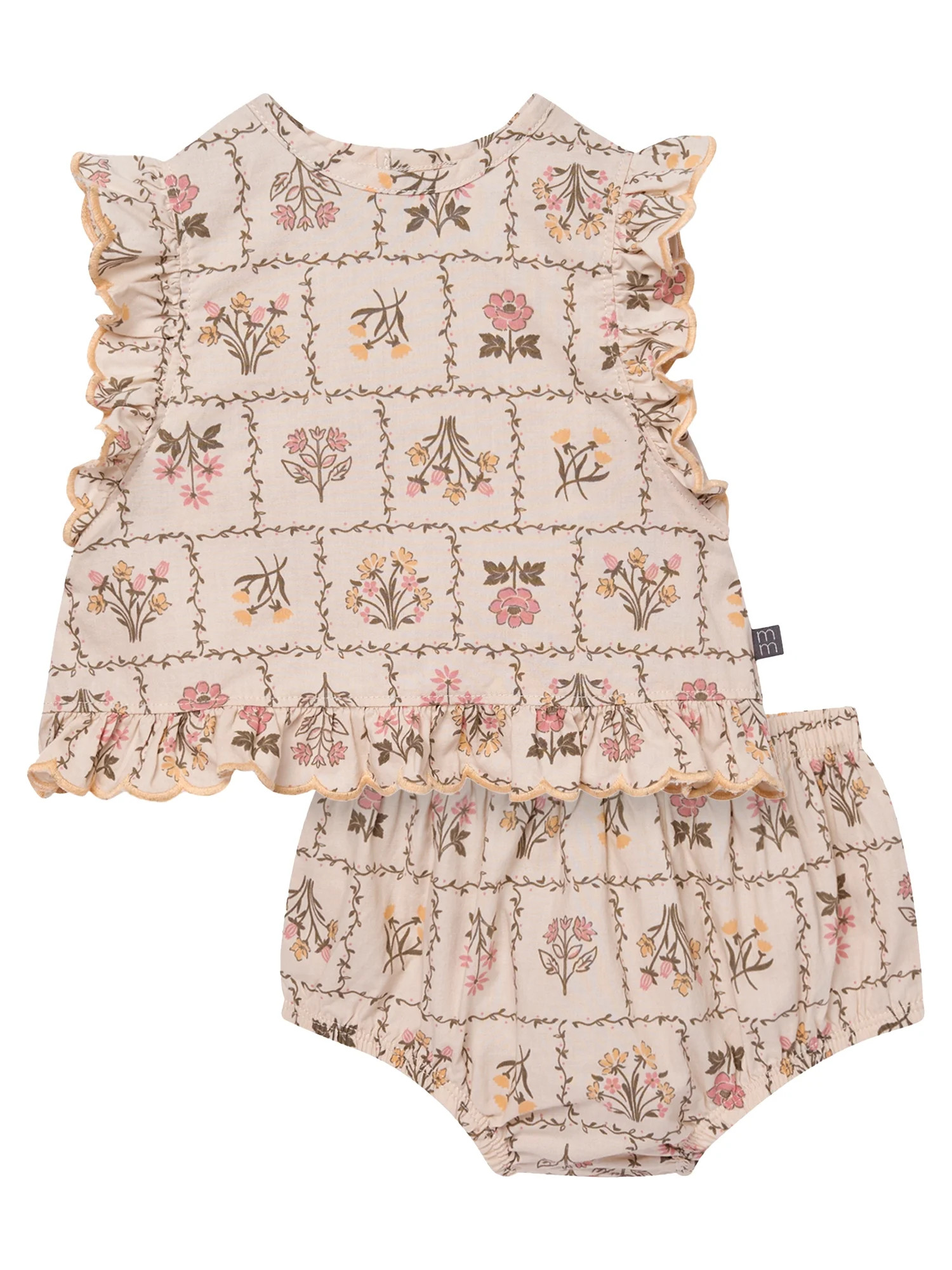 Modern Moments by Gerber Baby Girl Bloomer Outfit Set, 2-Piece, Sizes 0/3 Months - 24 Months | Walmart (US)