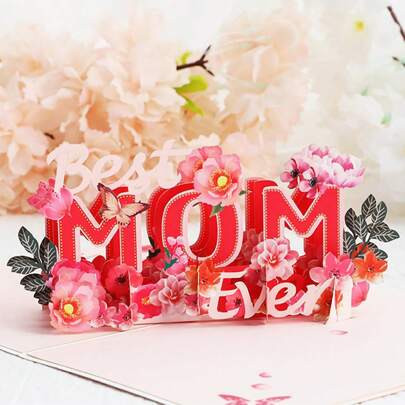 Floral Pop-Up Card - I Love You Mom, Mother's Day, Mother's Day Gifts, Mother's Day Cards, Greeting Cards,7.87"X5.91"X0.2 | SHEIN