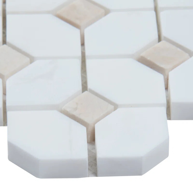 Bianco Dolomite Straight Edge Marble Grid Mosaic Wall & Floor Tile | Wayfair Professional