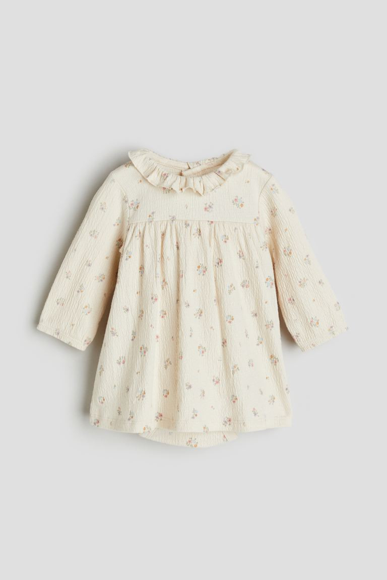 Bodysuit Dress with Collar - Cream/floral - Kids | H&M US | H&M (US + CA)