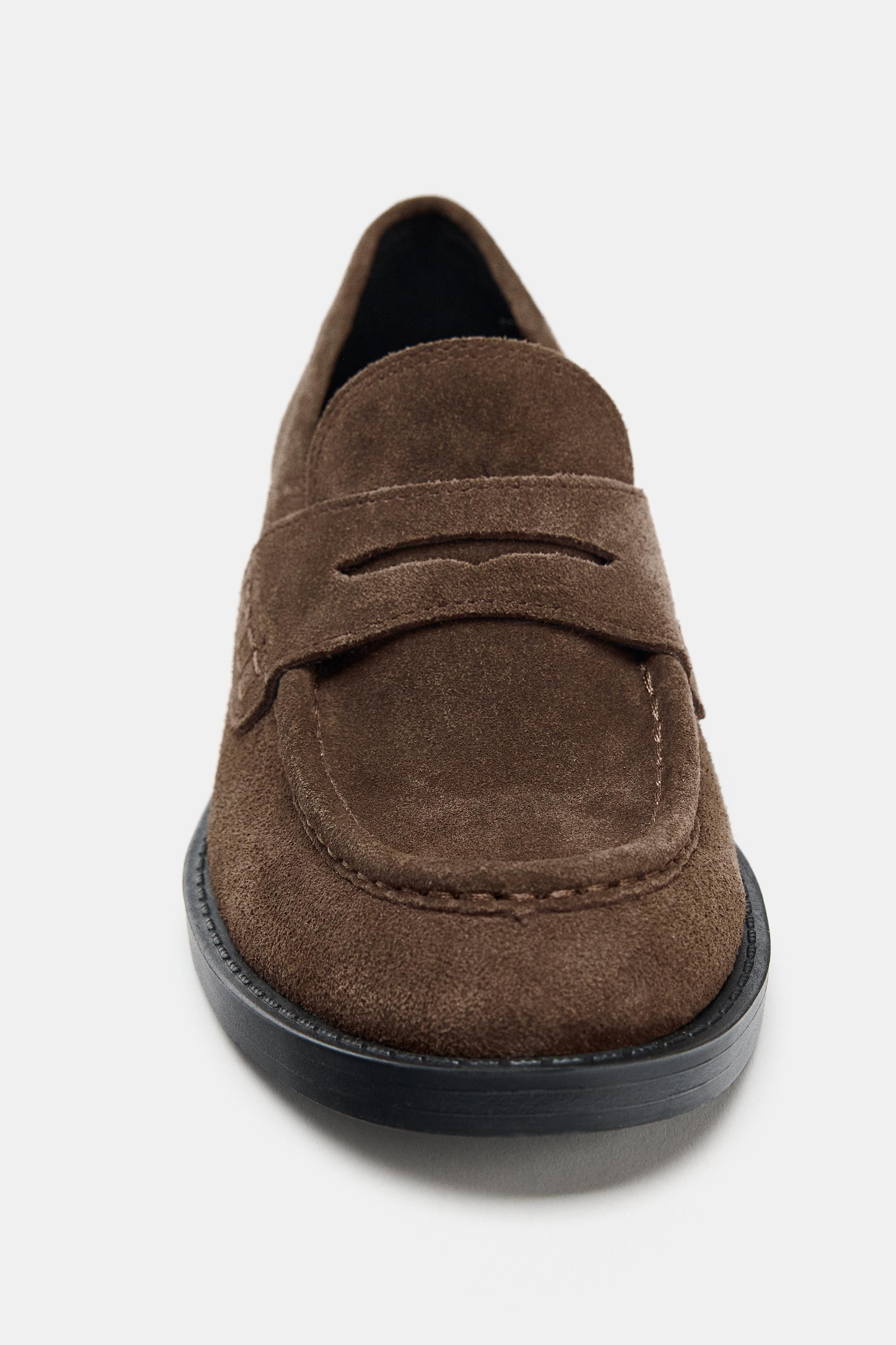 SPLIT SUEDE LOAFERS | Zara UK