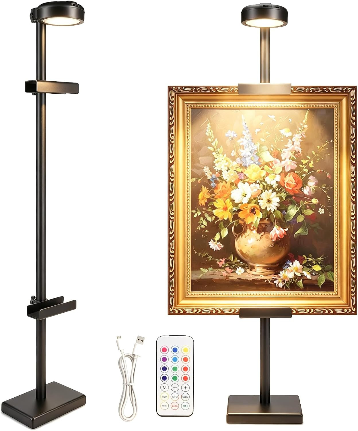 30'' Adjustable Tabletop Easel Stand with Rechargeable 13RGB Poster Light | Amazon (US)