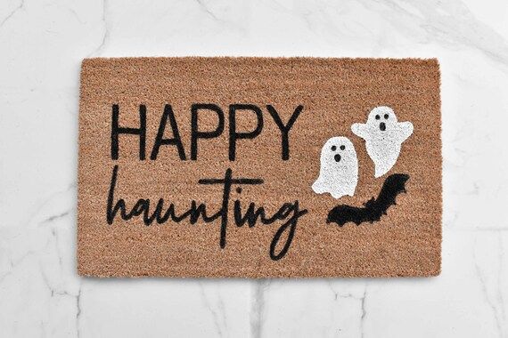Happy Haunting Doormat Halloween Doormat Welcome Mat | Etsy | Etsy (US)