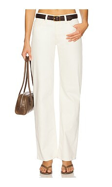 Hudson Jeans Kelli Low Rise Loose Straight in Ecru from Revolve.com | Revolve Clothing (Global)