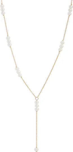 Poppy Finch Baby Cultured Pearl Lariat Necklace | Nordstrom | Nordstrom