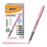 BIC Brite Liner Grip Pastel Highlighter Set, Chisel Tip, 12-Count Pack of Pastel Highlighters in Ass | Amazon (US)