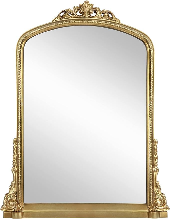 Traditional Ornate Arch Wall Mirror Vintage Fireplace Mirror Mantel Decor,Antique Gold ,36"x28" ,... | Amazon (US)