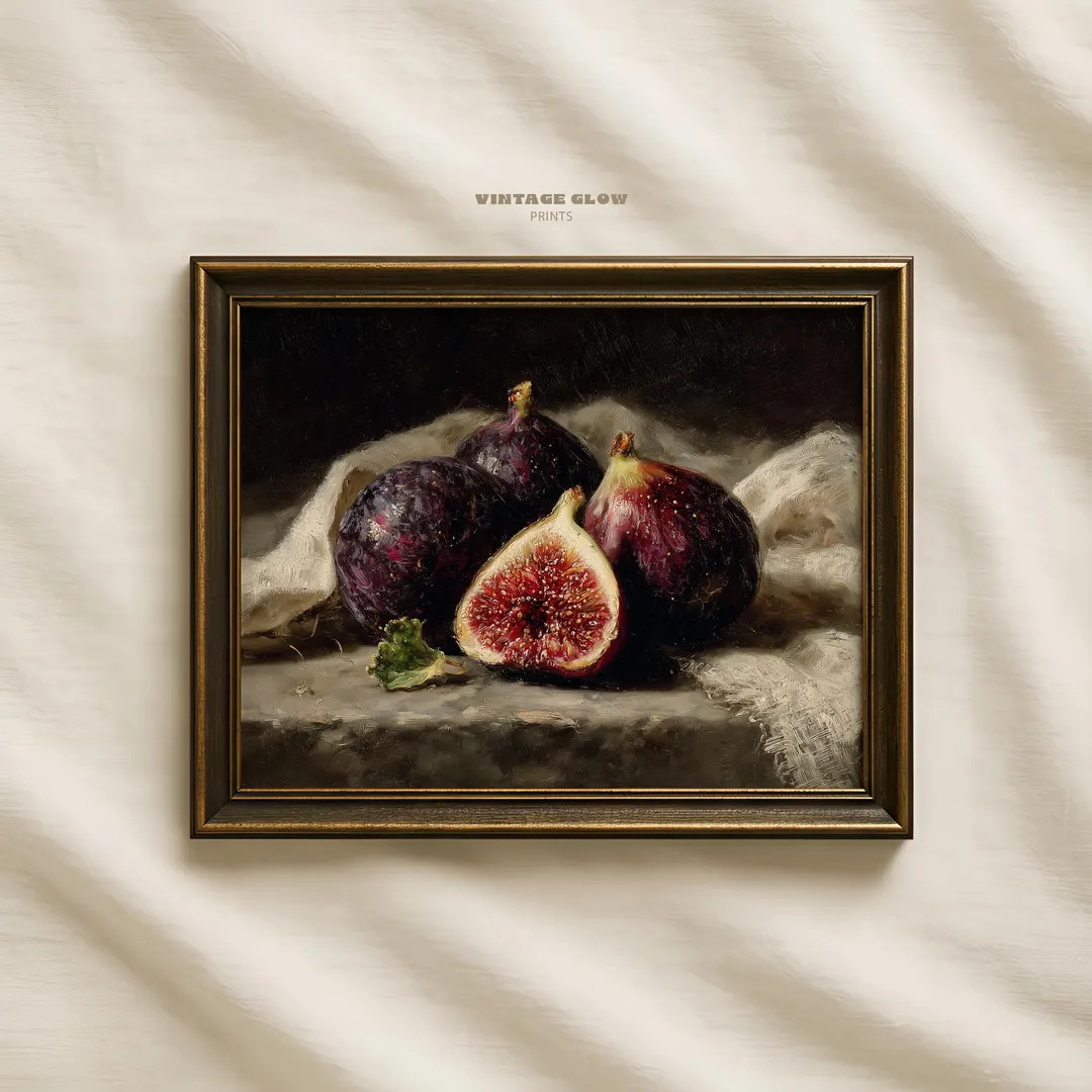 Vintage Moody Figs Still Life Print | Rustic Kitchen Fruit Decor | Digital Download | #V530 - Ets... | Etsy (US)