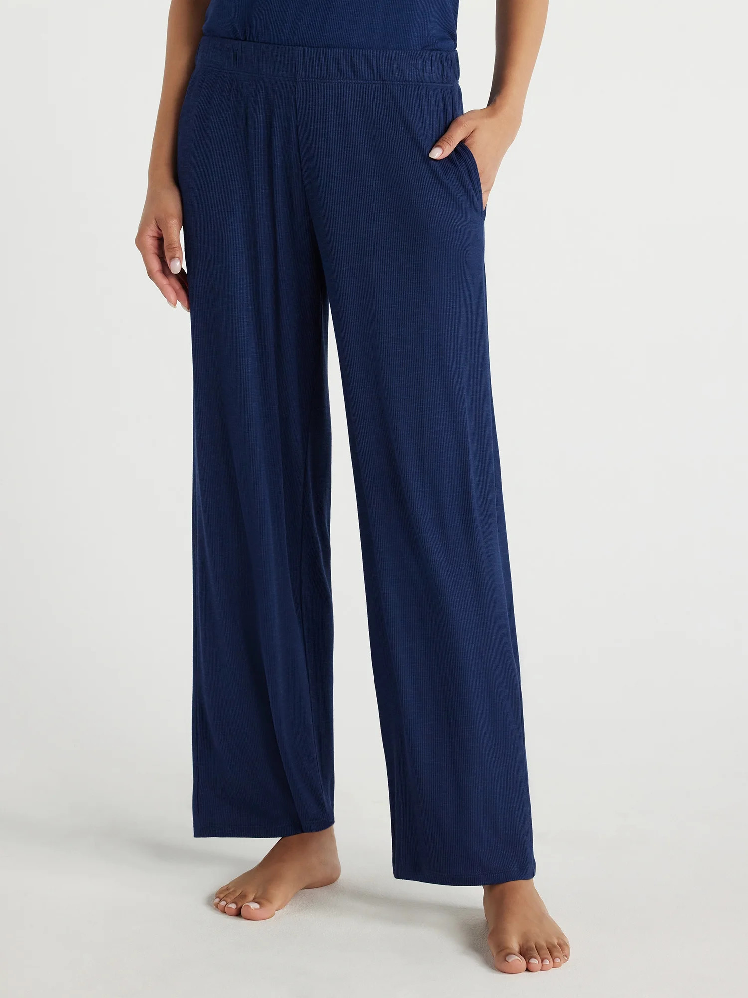 Joyspun Women's Ribbed Knit Pull On Sleep Pants, Sizes S to 3X | Walmart (US)