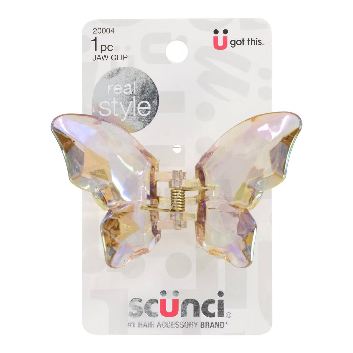 scünci Large Crystal Butterfly Claw Clip - Clear - All Hair | Target