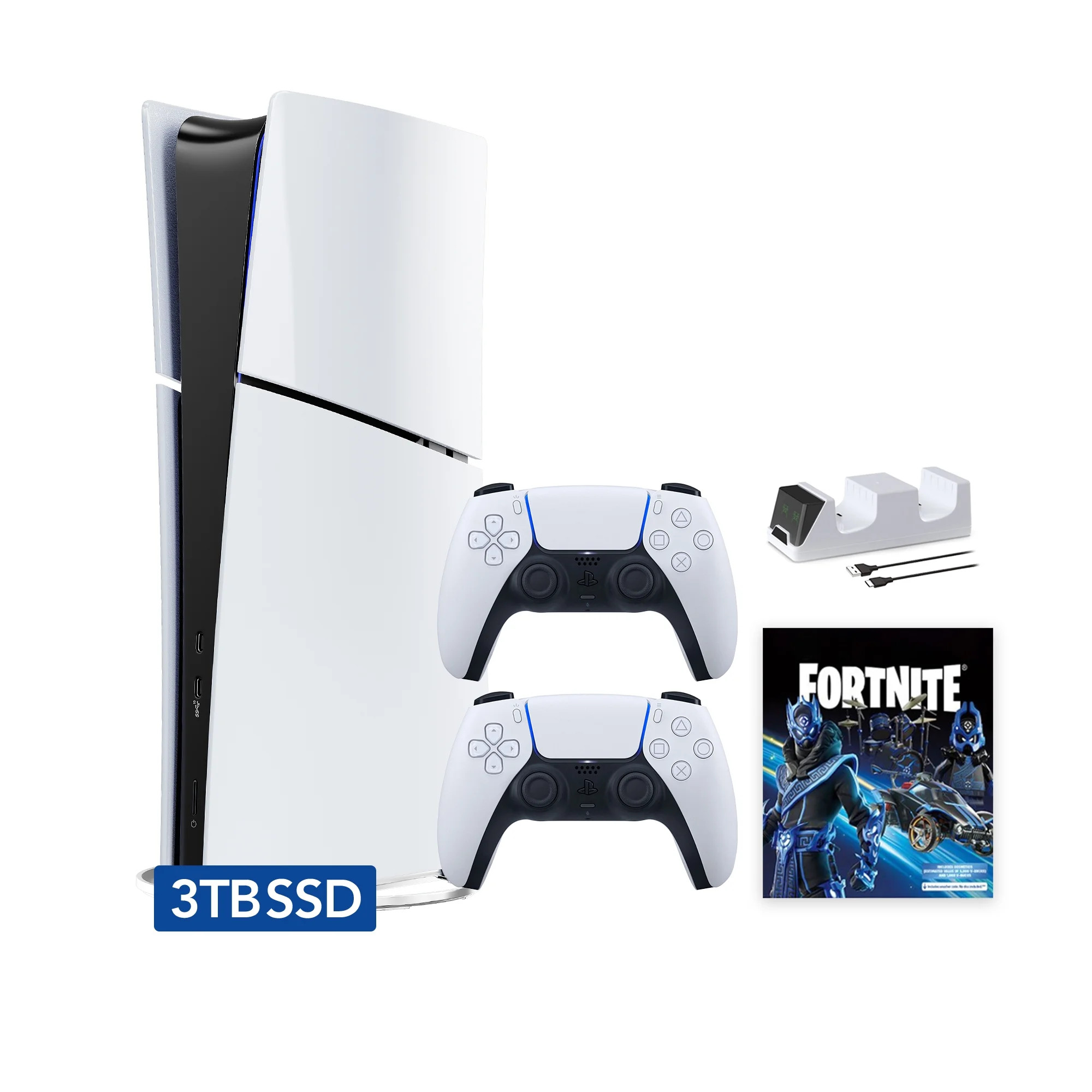 PlayStation 5 Slim Digital 3TB SSD Fortnite Cobalt Star Console with Two DualSense Controllers an... | Walmart (US)