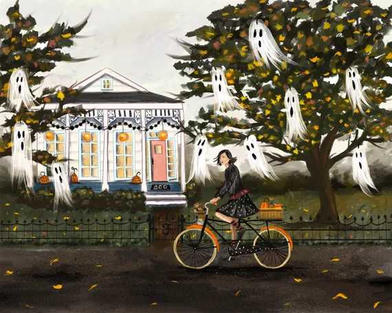 Halloween Art Prints ~ PRINTABLE Halloween Wall Art ~ Whimsical Halloween Print ~ Vintage Hallowe... | Etsy (US)