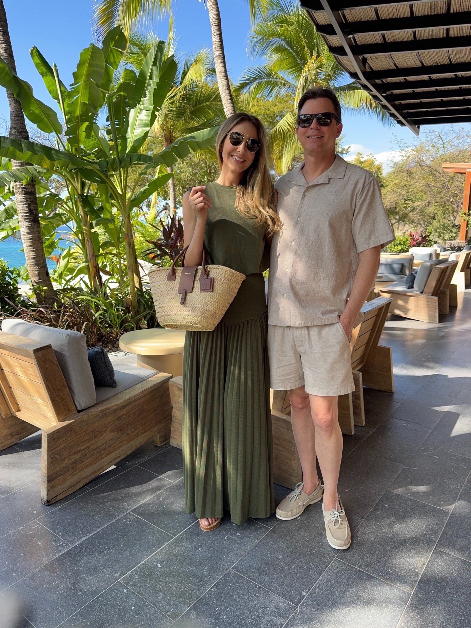 Resort outfit we were in Costa Rica last weekend. Beautiful and elegant couple outfit we were on our last trip, I’m obsessed with this set, I also have a white one that I wore in Italy. Fits true to size and I’m wearing size small.
Vacation outfits beach 
Resort wear 
Spring dresses
Spring outfits
Resort wear

#LTKootd #LTKSeasonal #LTKU