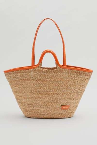 Strohtasche mit Lederbesatz | H&M (DE, AT, CH, NL, FI)