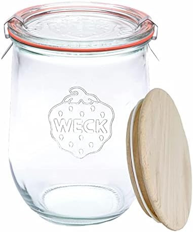 WECK - 745 Weck Tulip Jar 1 Liter - Sour Dough Starter Jars - Large Glass Jar for Sourdough - Tul... | Amazon (US)