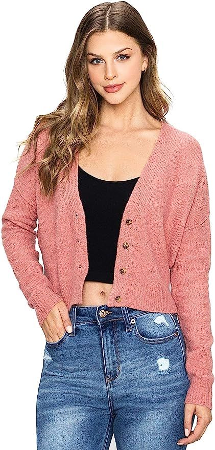 Love Tree Women's Color Block Crop Cardigan Sweater | Amazon (US)