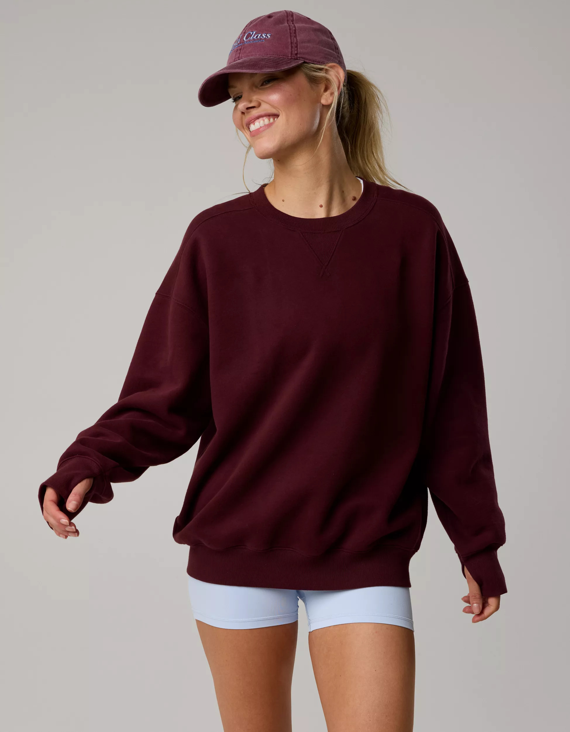 OFFLINE By Aerie Cloud Fleece Oversized Crewneck Sweatshirt | Aerie