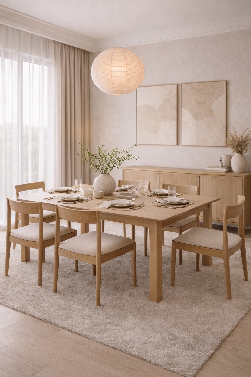 A minimalist Japandi-style dining room featuring a light wood dining table, clean-lined chairs, and soft neutral decor.
Natural textures, warm lighting, and an airy layout create a calm, timeless space perfect for modern everyday living and elegant gatherings.

Save this pin for dining room ideas, Japandi interiors, and neutral home inspiration.
Shop similar dining tables, chairs, lighting, and decor through my LTK for a curated, designer-inspired look 🤍#diningroomdesign
#japandiinterior
#moderninterior
#neutralinterior
#woodinterior
#minimalistdecor
#diningroominspo
#homeinspiration
#scandinavianstyle
#contemporaryhome
#ltkhome
#ltkinteriors


#LTKGiftGuide #LTKSaleAlert #LTKHome