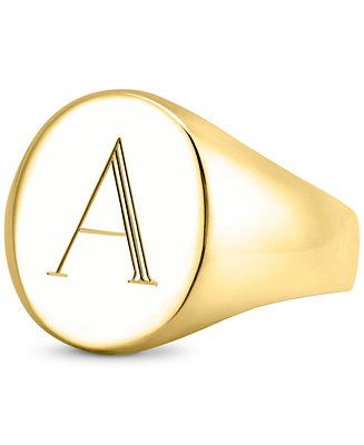 Initial Signet Ring in 14K Gold-Plated Sterling Silver | Macys (US)