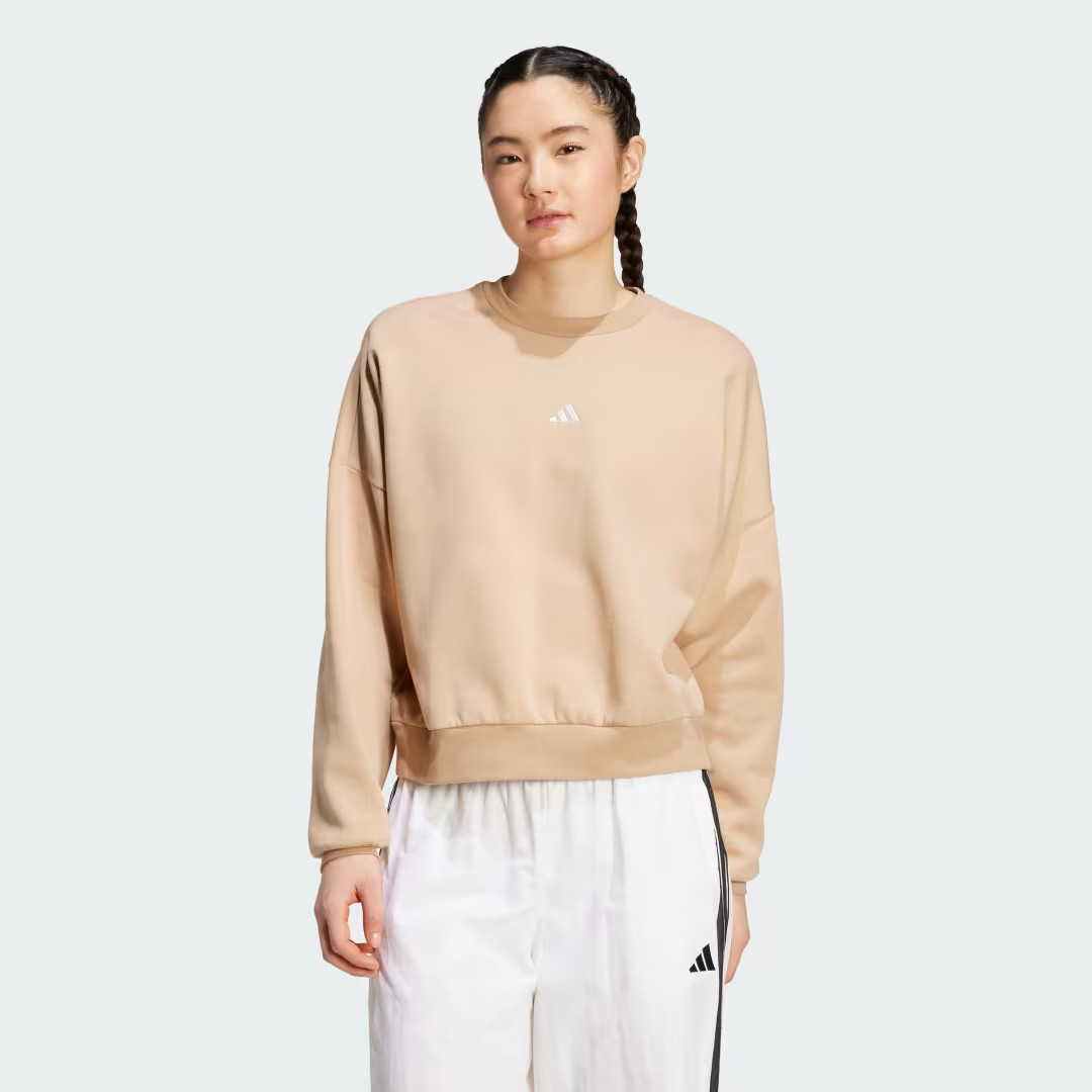 adidas Essentials Small Logo Feelcozy Sweatshirt Warm Sandstone M Womens | adidas (US)