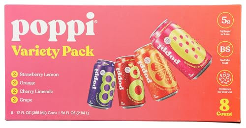 Poppi Variety Probiotic Soda 8pk, 12 FZ | Amazon (US)