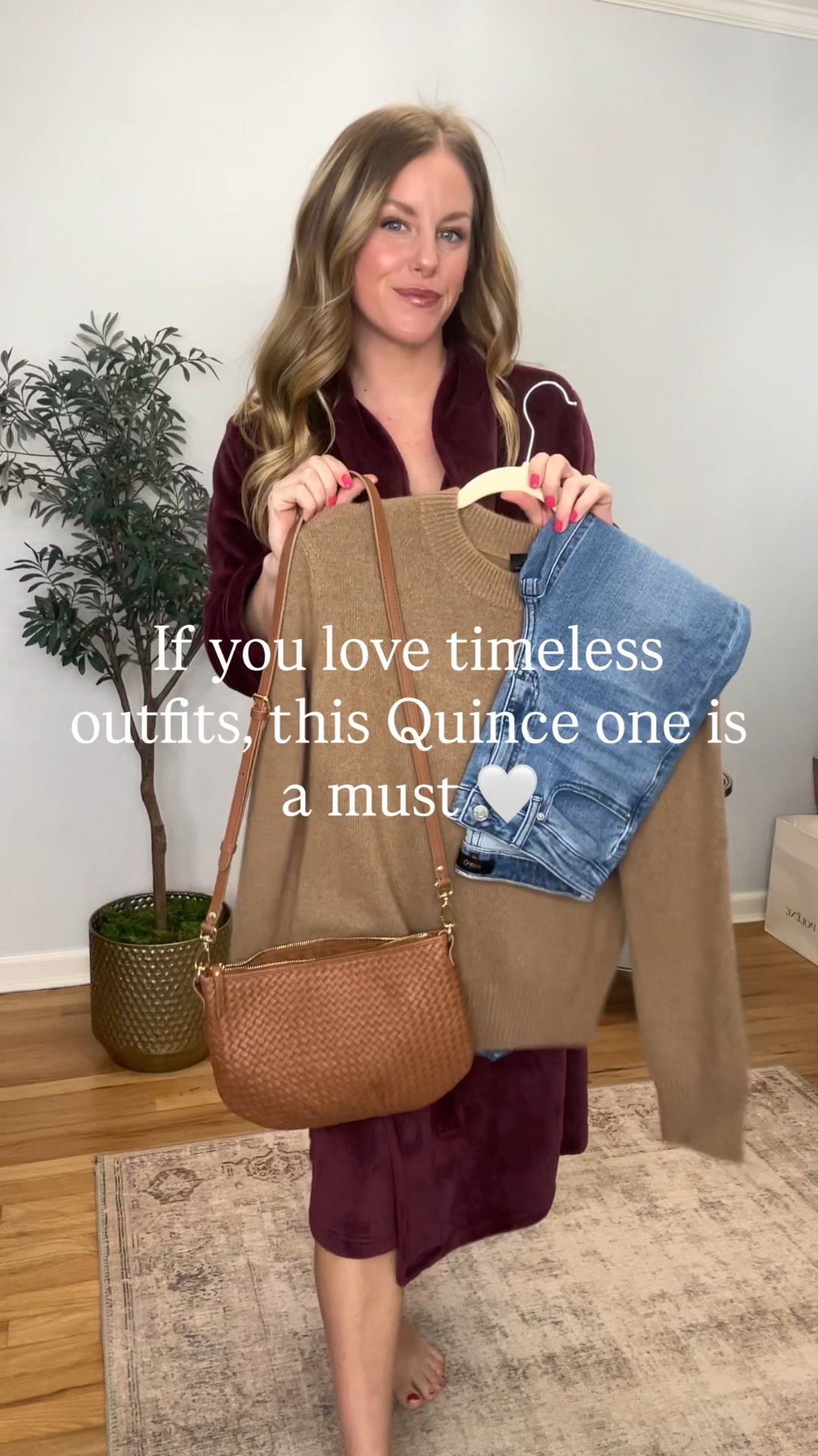 Code INFG-26SIMPLEANDSWEETBLOG10 saves 10% on your first order! 

Cozy, polished, and quietly luxe 🤎 This @onequince look is doing the most without trying! 100% Mongolian cashmere sweater (SO soft, size S), Bella kick flare jeans for that perfect leg line (size 27, 30 inch inseam 5’5”), a timeless wool coat, and a handwoven Italian leather bag with two straps so you can switch up the vibe. Effortless, elevated, everyday.

Because looking put-together shouldn’t feel complicated.

#quince #quincestyle #cashmeresweater capsule wardrobe classic-style. fall-outfits. winter style. timeless fashion. everyday style.  minimal chic. affordable luxury.

#LTKmomlife #LTKootd #LTKgrwm