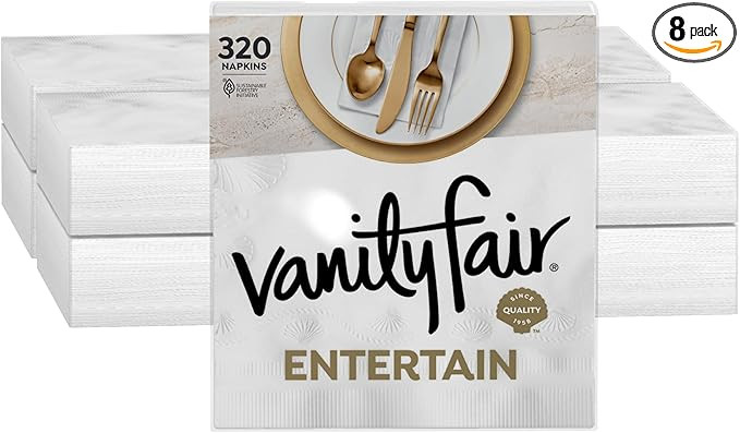 Vanity Fair Entertain Paper Napkins, 320 Count, Disposable Napkins Made For Entertaining And Even... | Amazon (US)