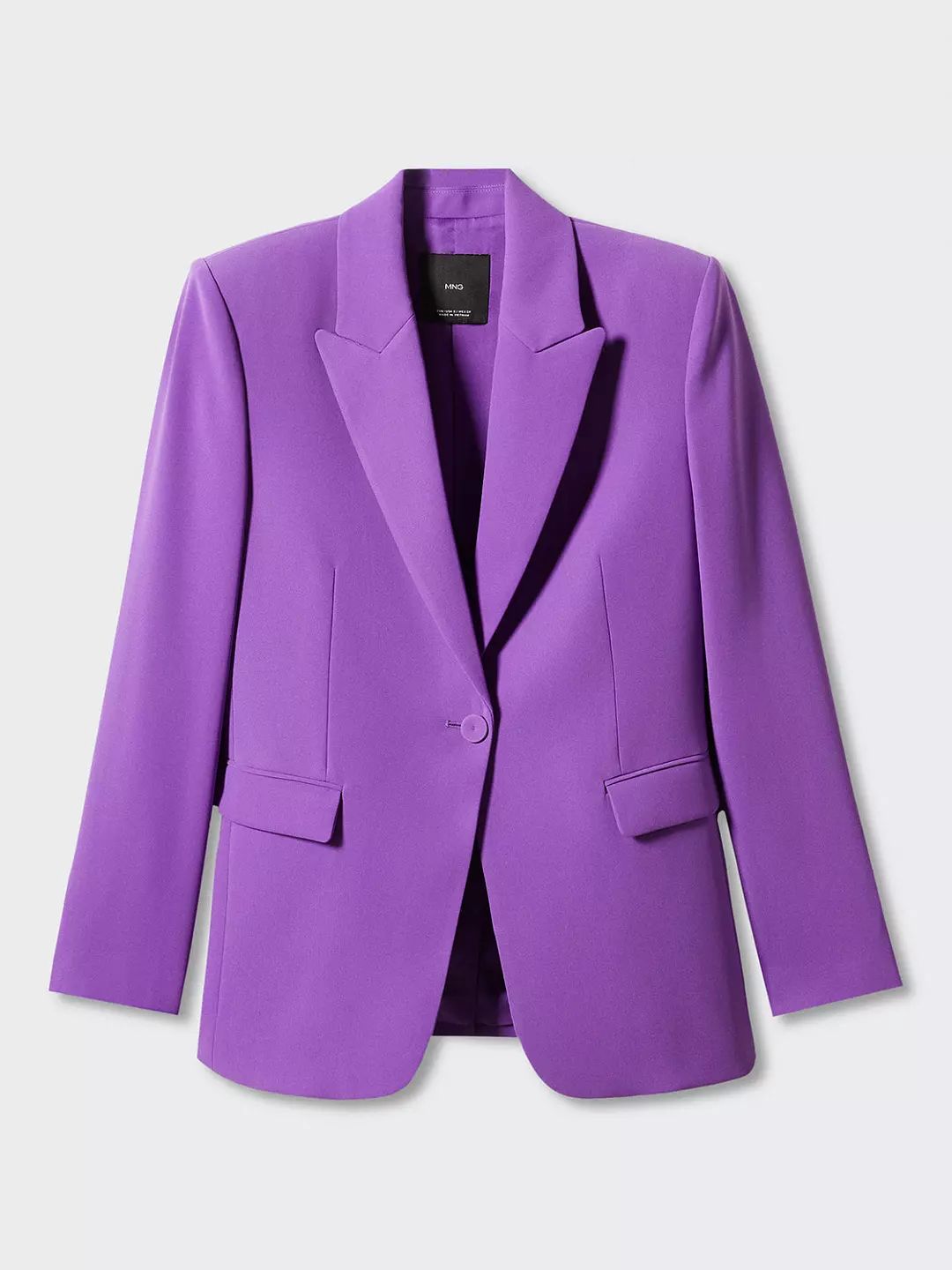 Mango Iguana Double Breasted Suit Blazer, Medium Purple | John Lewis (UK)