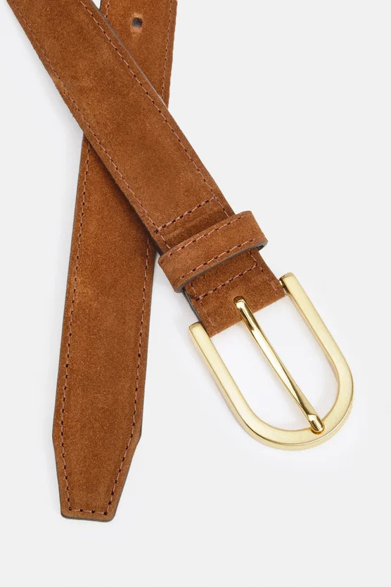 Suede Rounded Buckle Belt | Karen Millen UK + IE + DE + NL