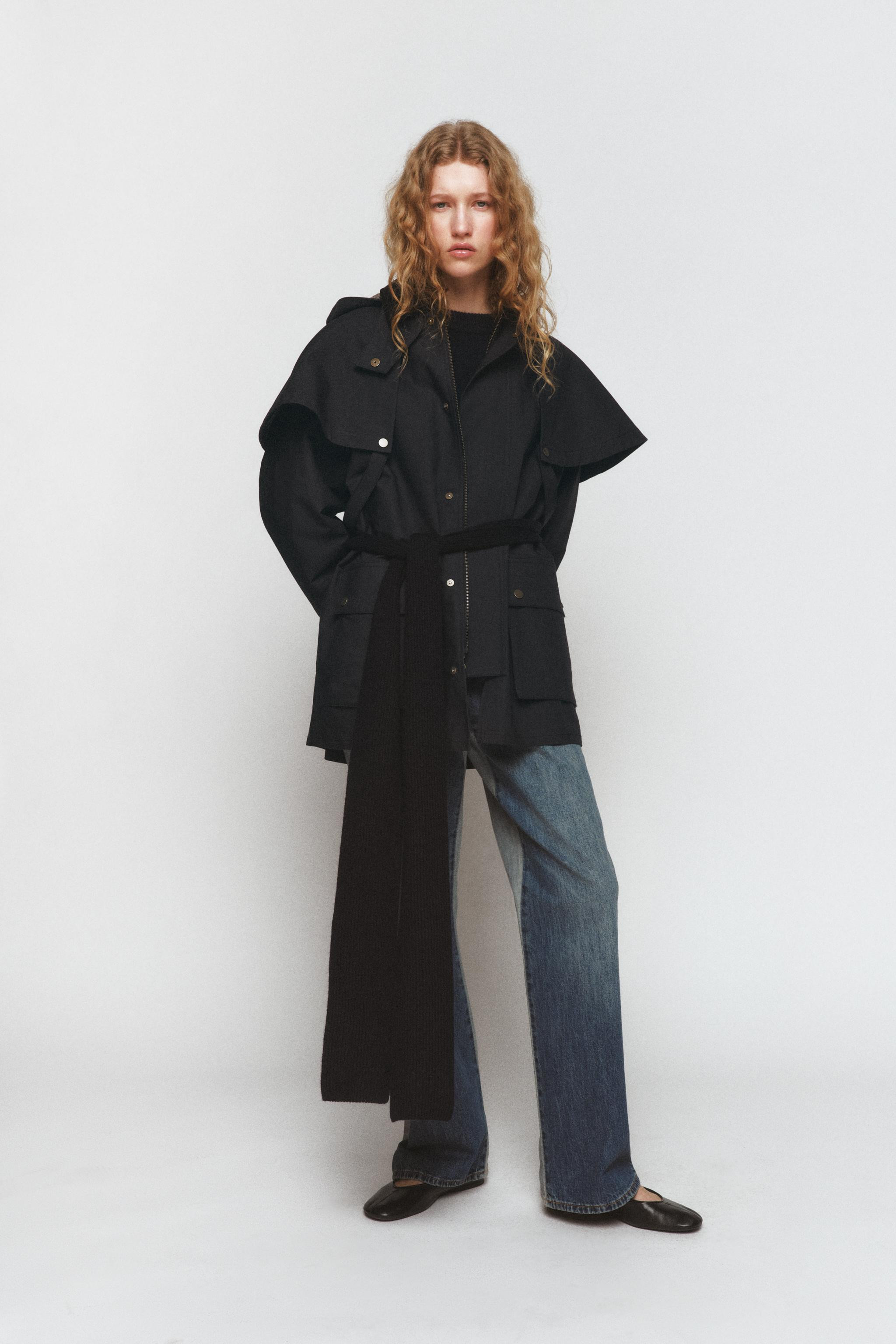 LIMITED EDITION CONTRAST COLLAR HOODIE TRENCH COAT ZW COLLECTION | Zara US