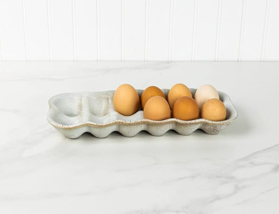 Handmade Stoneware Egg Crate - Ceramic Egg Holder & Display Tray | Amazon (US)