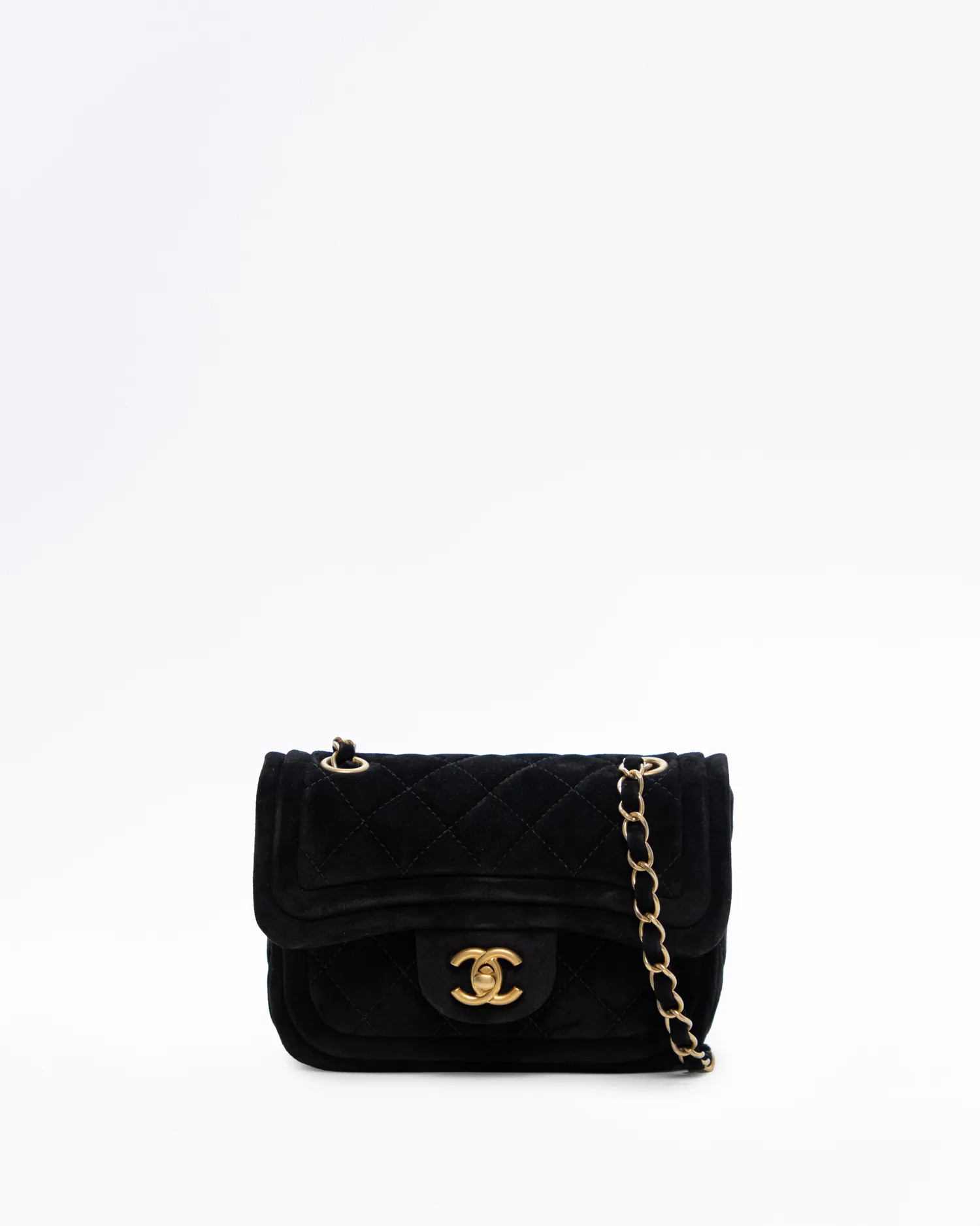 Suede Quilted Mini Flap Bag | Vivrelle