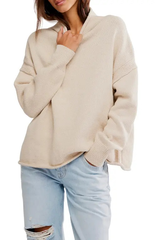 Free People Torres Turtleneck Sweater in Sugar Swizzle at Nordstrom, Size Medium | Nordstrom