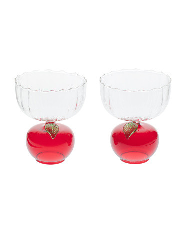 2pk Figural Apple Stem Coupe Glasses | TJ Maxx