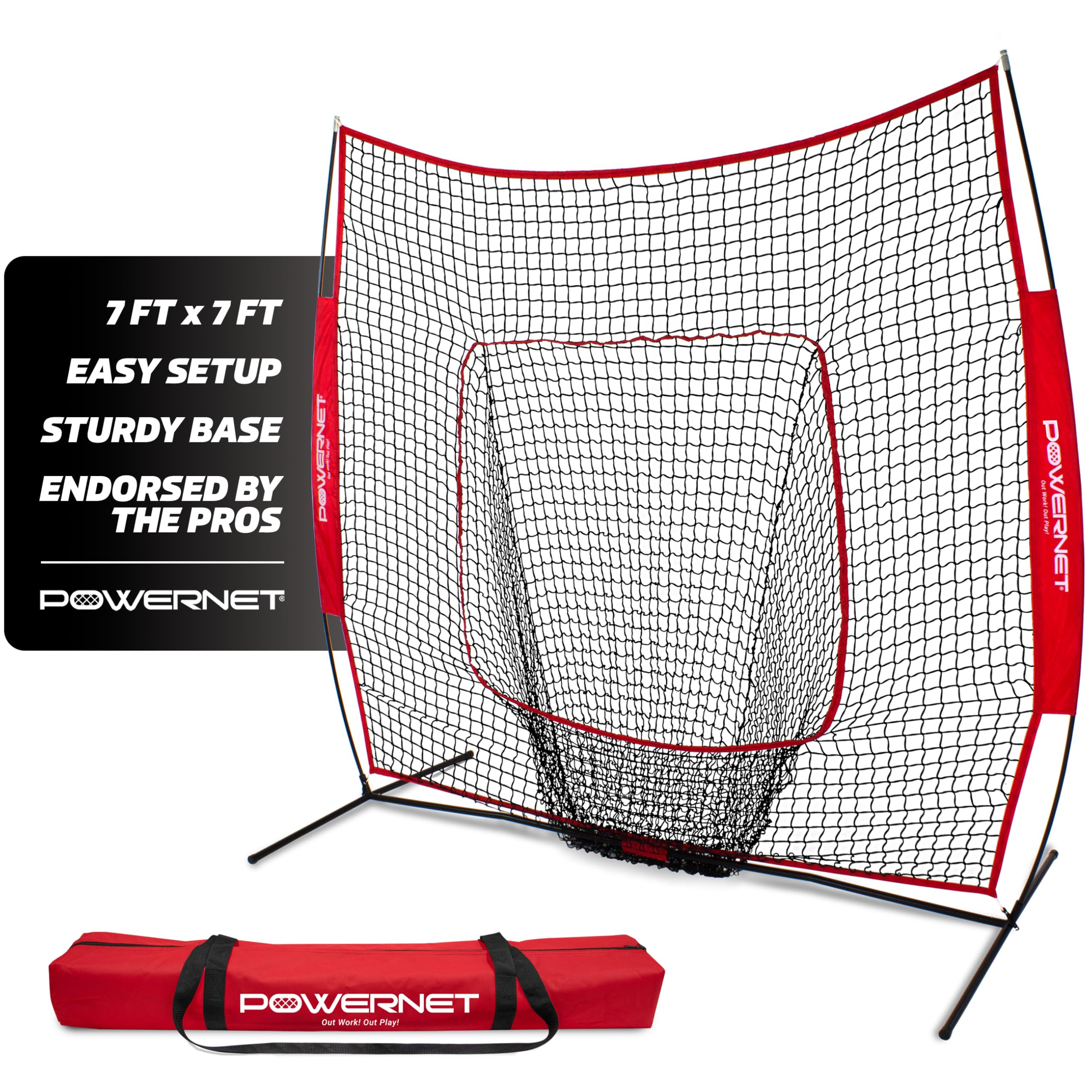 PowerNet Baseball Softball Practice Net 7x7 with Baseball Accessories for Practice Pitching, Batt... | Amazon (US)
