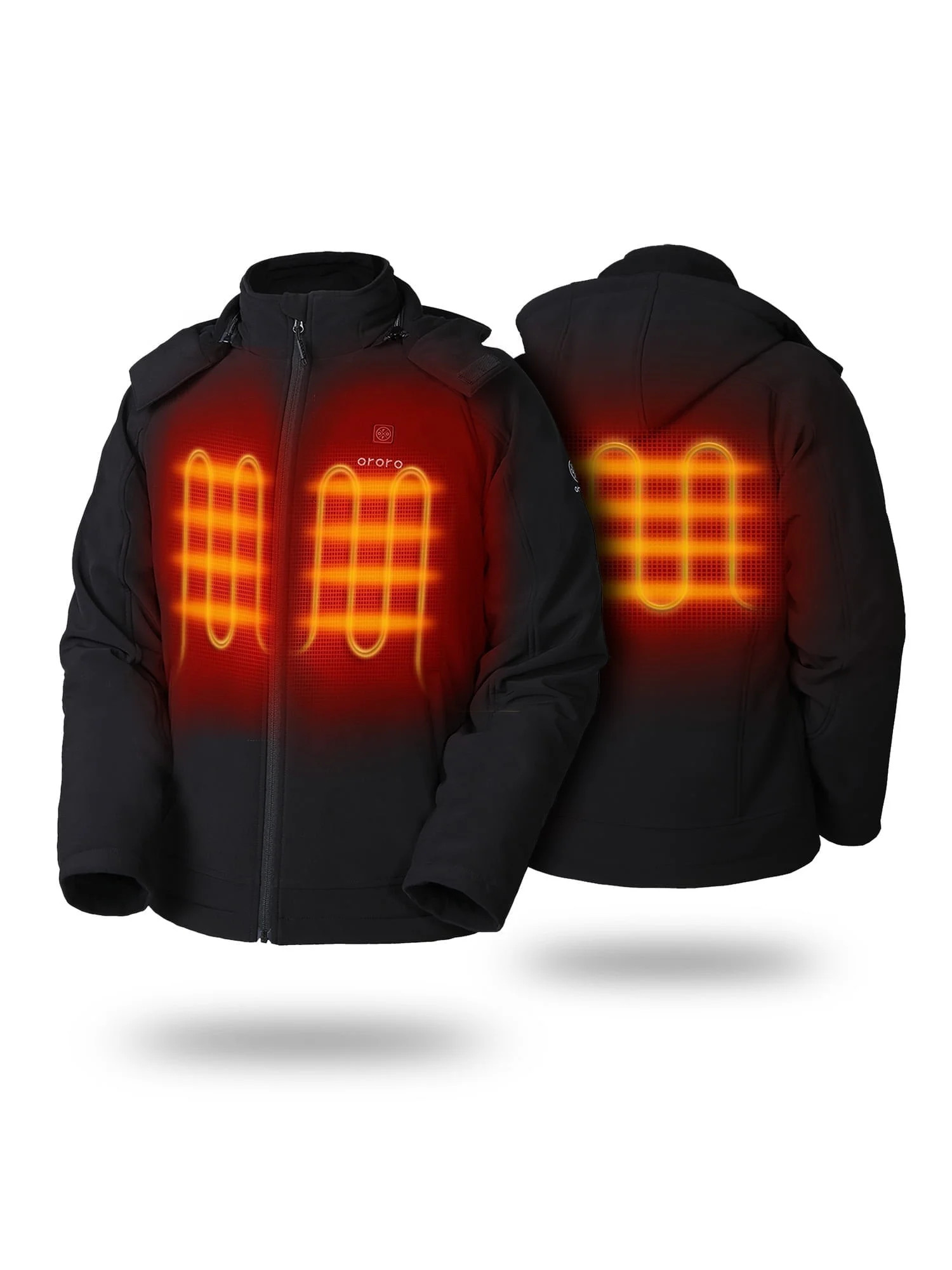 ORORO Men's Heated Jacket with Battery and Detachable Hood, Battery Powered Heating Jacket for Hi... | Walmart (US)