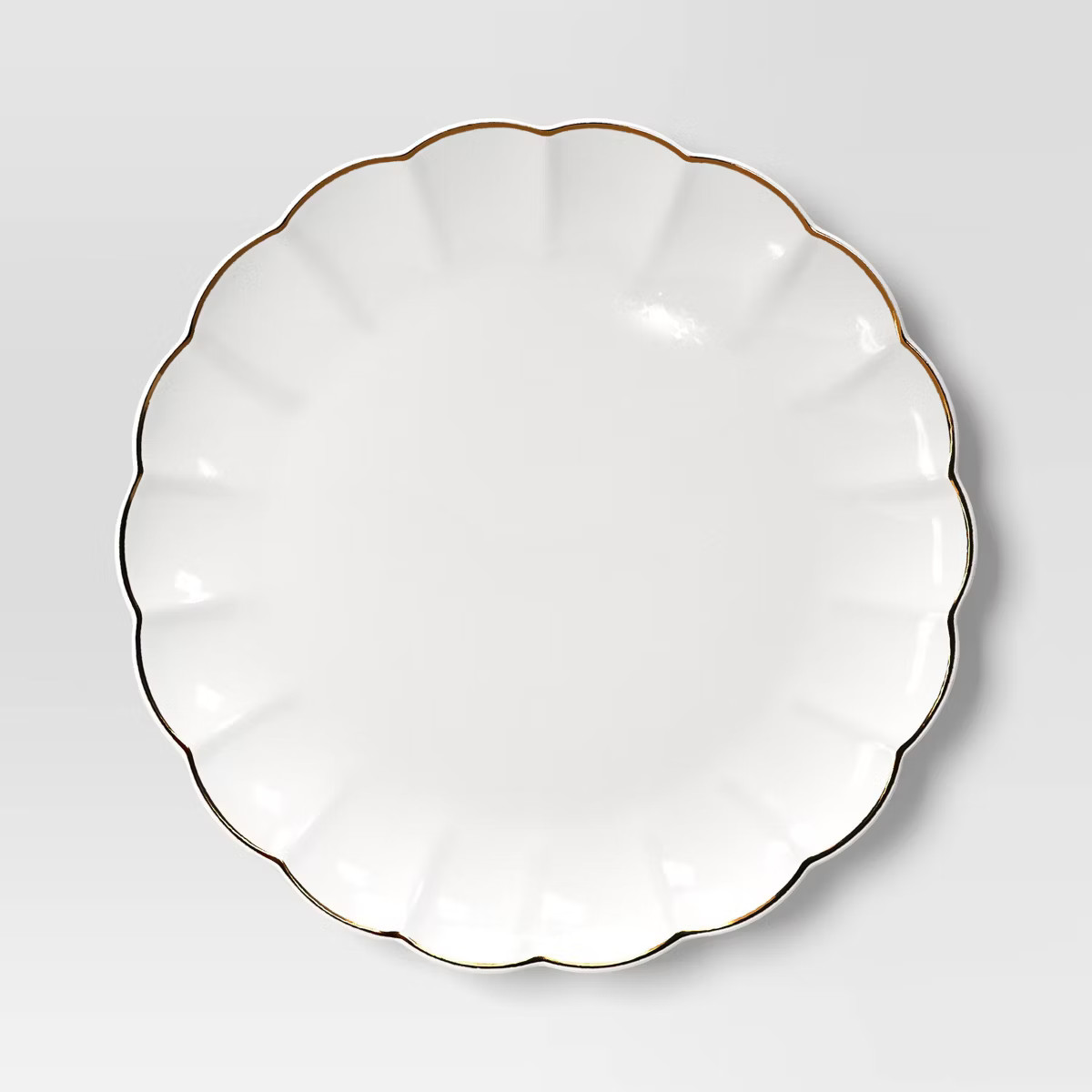 8.125" Stoneware Scalloped Salad Plate Gold Rim - Threshold™ | Target
