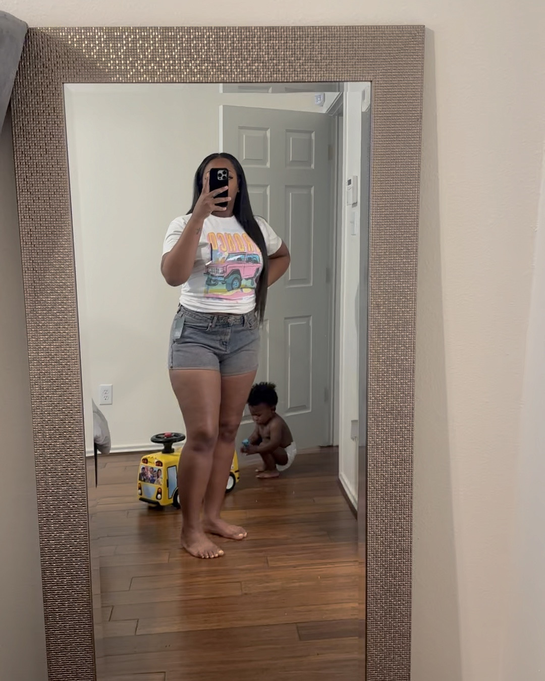 Pinkish denim x a graphic tee💕
Size: 8 bottoms & L top so it can be tied in the back 

#LTKVideo #LTKfindsunder50 #LTKU