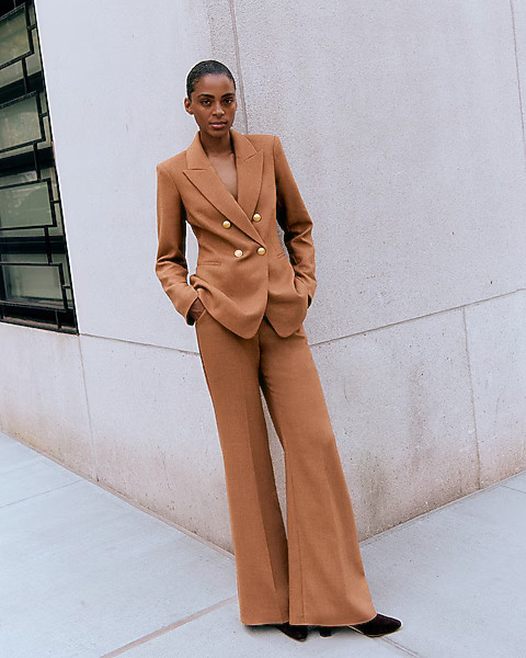 Editor High Waisted Flannel Flare Trouser | Express