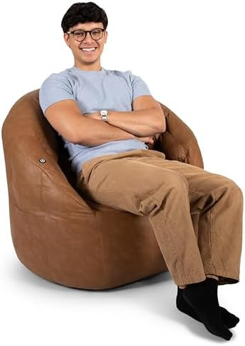 Big Joe Milano Beanbag Chair with Vibe Caramel Montana Leather | Amazon (US)