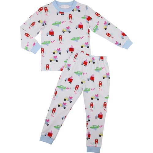 Boys Rocket And Truck Valentine Pajamas | Cecil and Lou