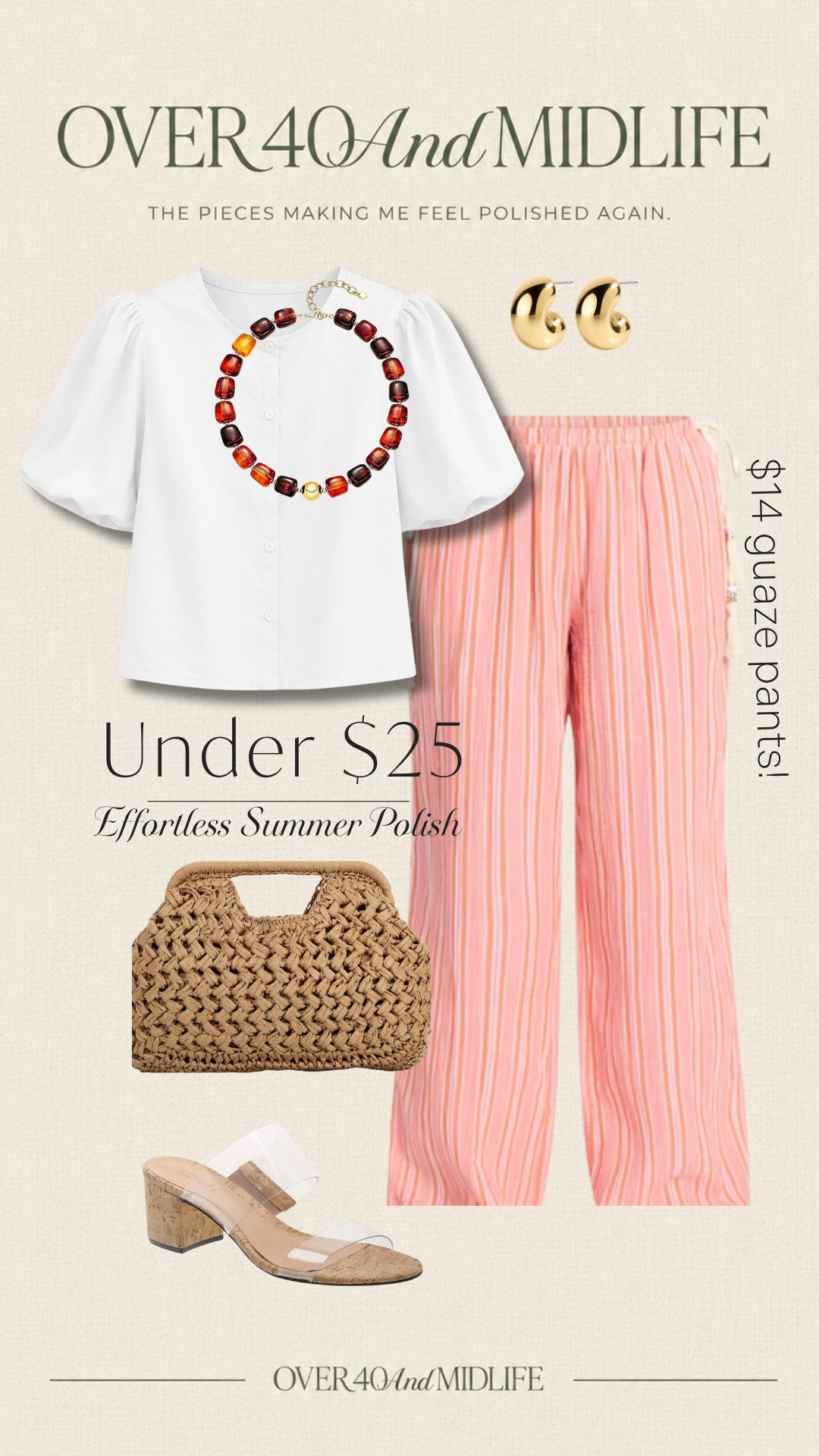  ✨Tap the bell, save and ❤️ for over 40 fashion, midlife style, midsize fashion and luxury looks for less. 

These $14 gauze pants have become my summer uniform. 🤍

I styled them for brunch, but honestly, they're the kind of pants you'll reach for all season long.

✨ Lightweight gauze fabric
✨ Relaxed fit that doesn't cling
✨ Comfortable elastic waist
✨ Easy to dress up or down
✨ Look far more expensive than $14

When it's hot and you still want to look put together, these are the pants I grab first.

Paired with a simple top, sandals, and a few accessories, they create that effortless summer look without overthinking it.

And at $14, I wouldn't wait too long on these.

👑 Helping you look good, feel good! — Lindsey Denver 🤍 

Check back daily for belly-friendly style, confidence, and Outfit Physics.

#over40style #over50style #midlifestyle #midsizefashion #amazonfashion #summerstyle #casualchic  

 #LTKOver40 #LTKMidsize #LTKPlusSize
